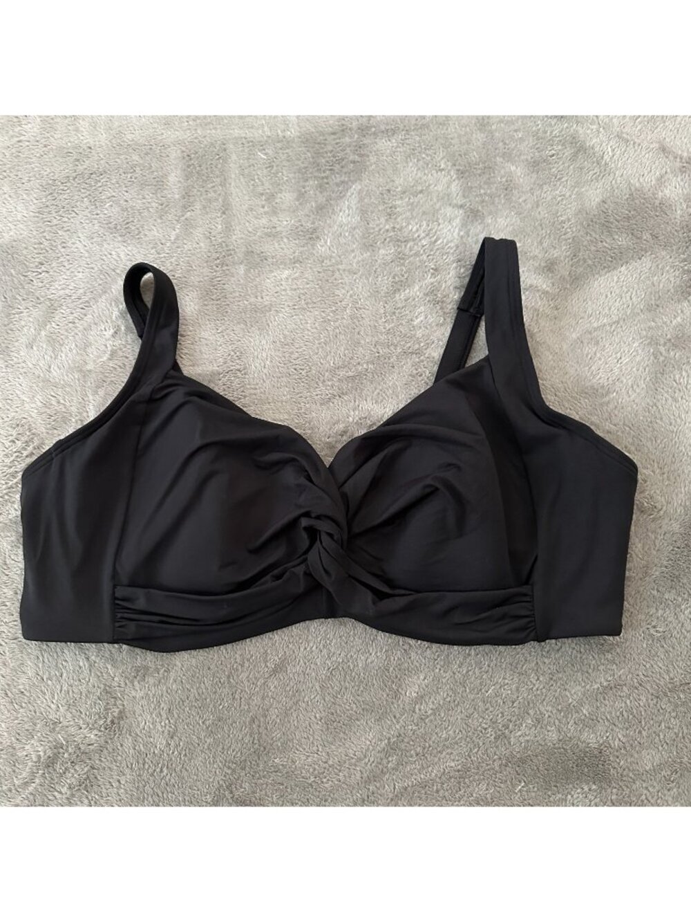 Lands' End Black Swimsuit Bikini Top Underwire Women's 22W DD 22 W